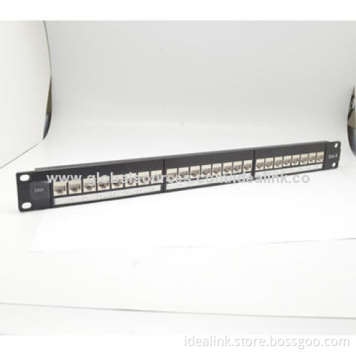 Shielded Patch Panel, 24 Ports, Connect to RJ45 Connectors Directly